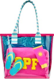 Iscream Kids' Pool Party Clear Tote & Zip Pouch Set