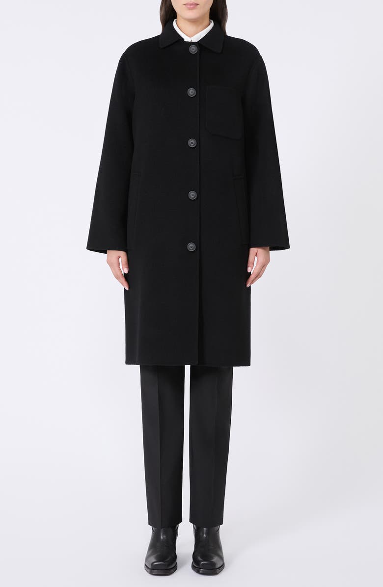 Weekend Max Mara Zenone Virgin Wool Coat, Main, color, Black