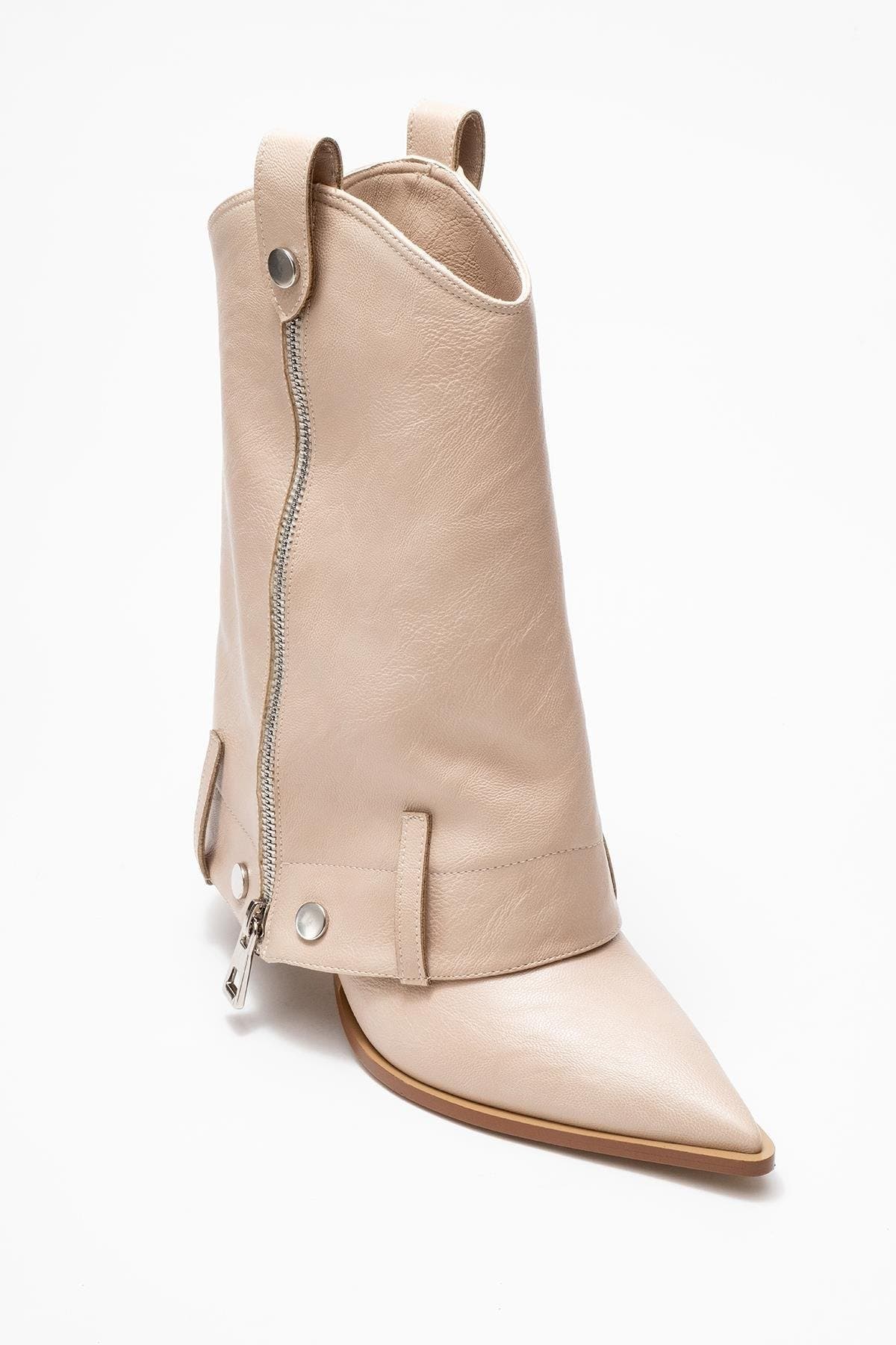 Beige Faux Leather