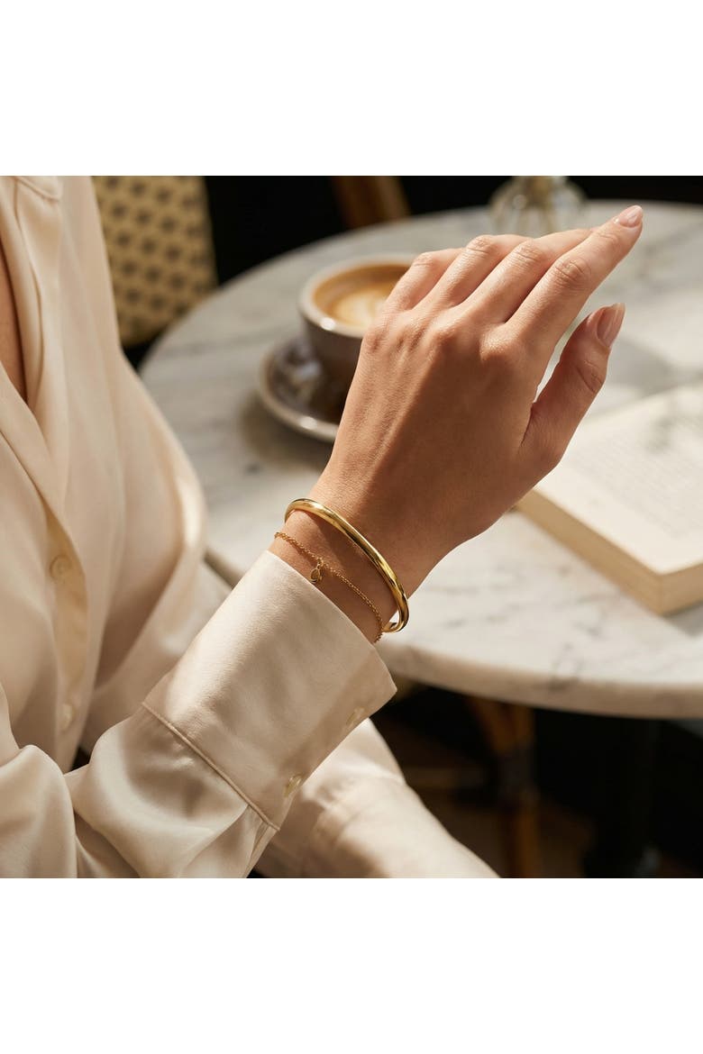 Heavy Weight 6MM 18k Gold Plated Bangle, Alternate, color, 18k Yellow Gold