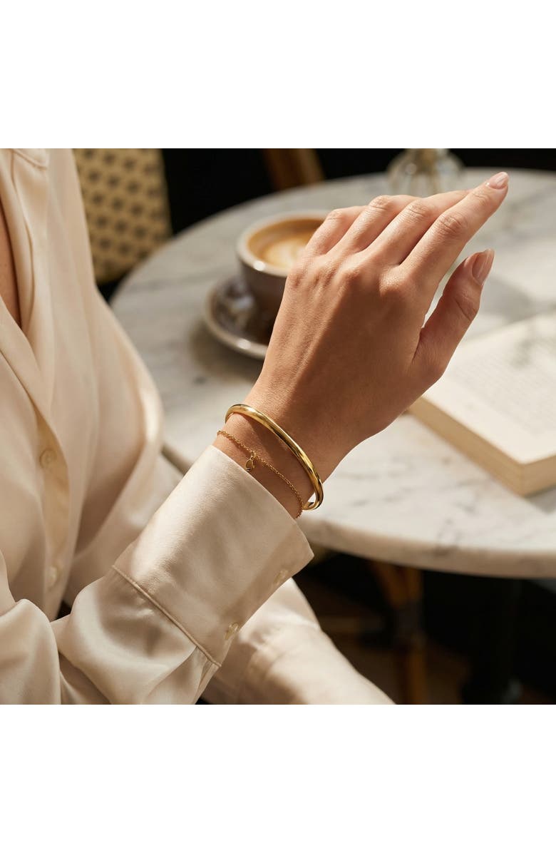 Bliss Diamond Heavy Weight 6MM 18k Gold Plated Bangle, Alternate, color, 18K Yellow Gold