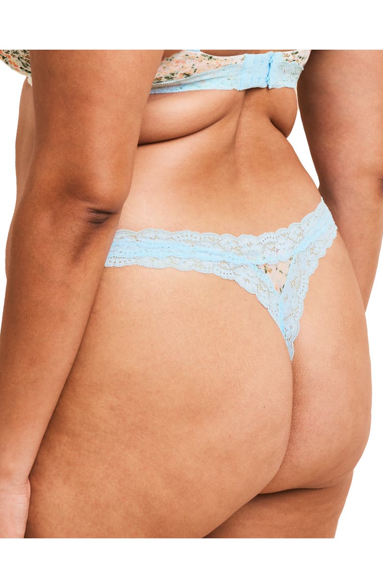 Adore Me Akari Thong Panties, Alternate, color, Floral White