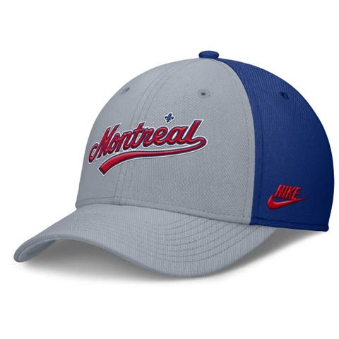 Men's Nike Gray/Blue Montreal Expos Rise Swoosh Performance Flex Hat