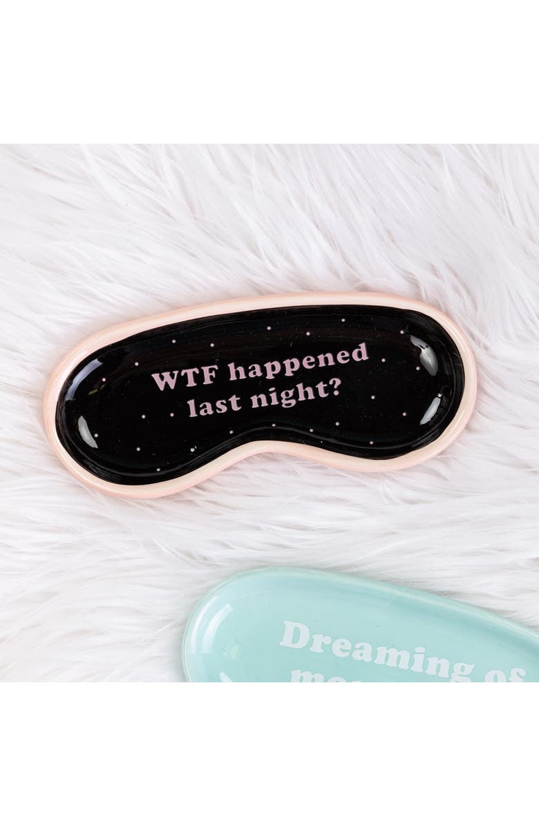 Totalee Gift WTF Sleep Mask Trinket Tray Ceramic Black, Alternate, color,