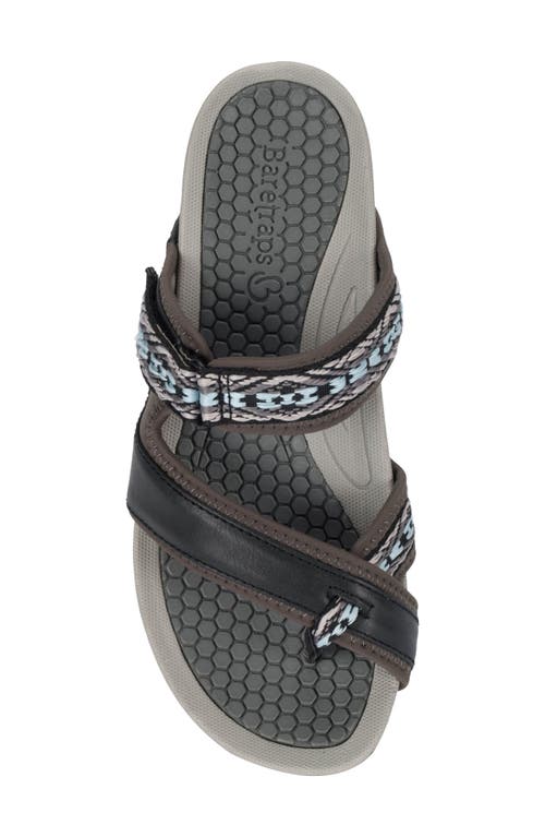 Baretraps Deserae Womens Faux Leather Slip On Sport Sandals In Black Multi