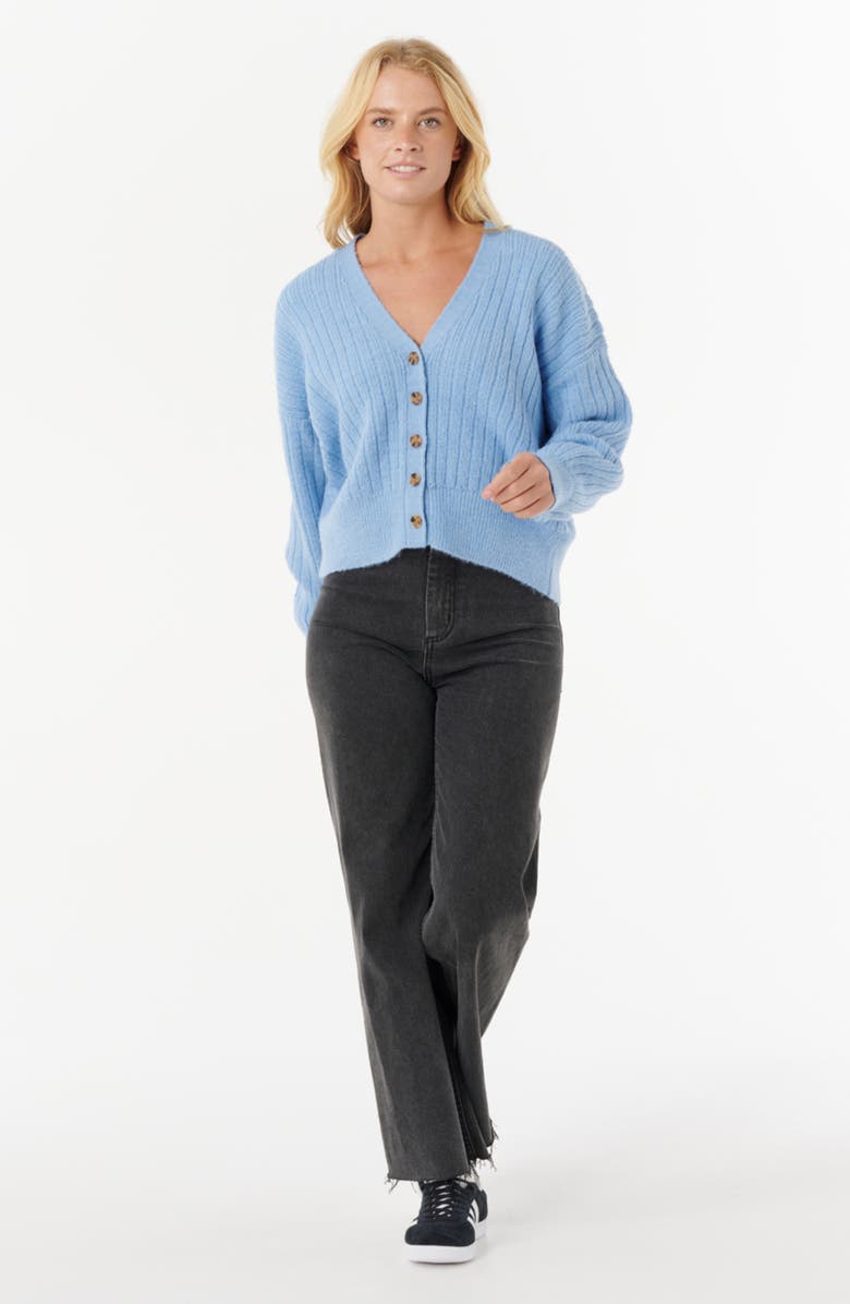 Rip Curl Afterglow V-Neck Cardigan, Alternate, color, Mid Blue