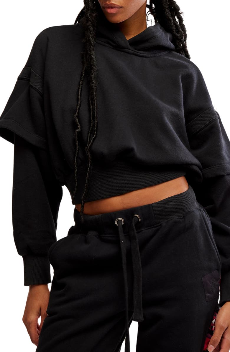 Free People Snow Flow Crop Hoodie, Main, color, 