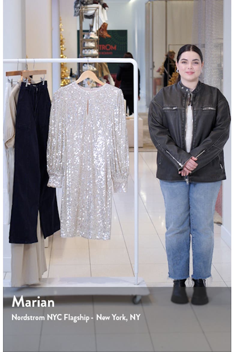 Long Sleeve Sequin Cocktail Dress video