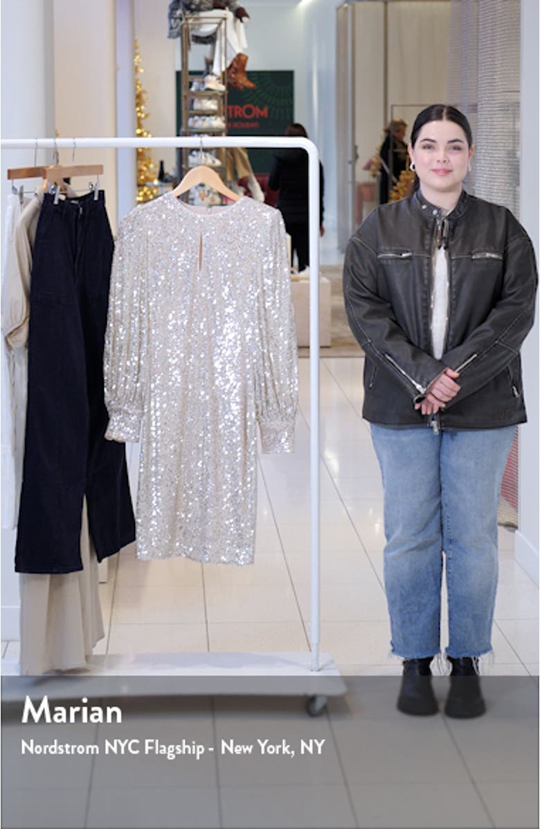Long Sleeve Sequin Cocktail Dress, sales video thumbnail