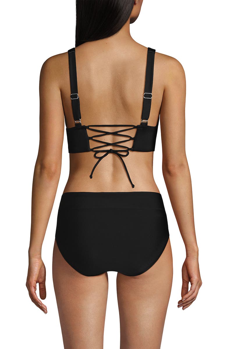 Lands' End Plunge Bikini Top, Alternate, color, Black