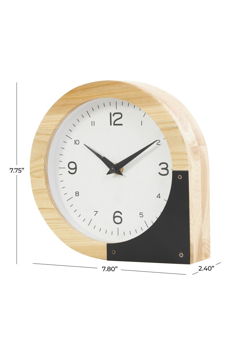 VIVIAN LUNE HOME Modern Light Brown Wood Clock, Alternate, color, Light Brown