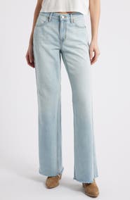 Re/Done The Californian High Waist Raw Hem Flare Leg Jeans
