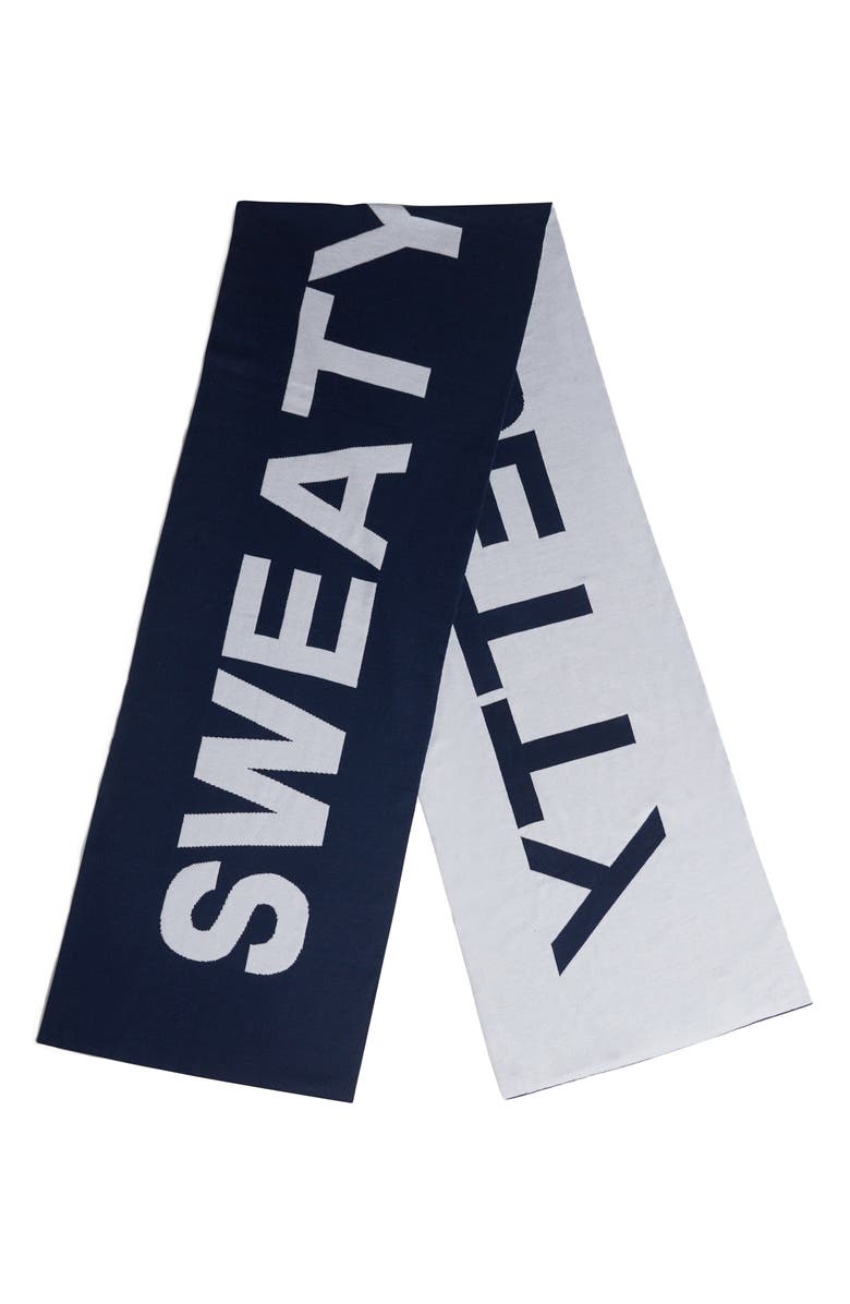 Sweaty Betty 25th Anniversary Logo Scarf, Main, color, Navy Blue