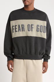 Fear of God Essentials Paneled Relaxed Crop Fleece Sweatshirt