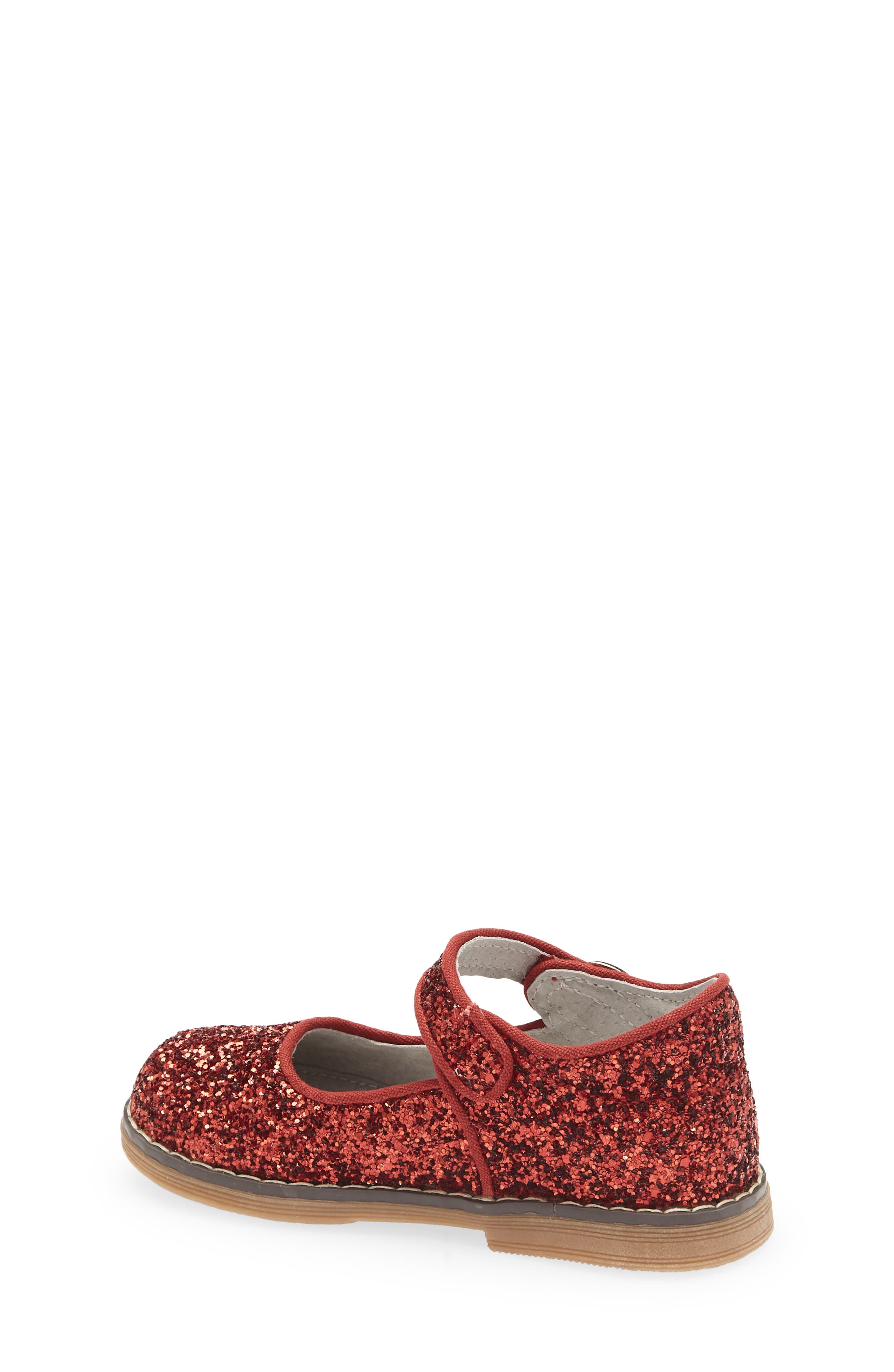 L'AMOUR Kids' Natasha Glitter Mary Jane Flat, Alternate, color, Glitter Red