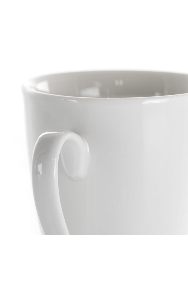 Rosales 6 Piece 12 Ounce Porcelain Mug Set, Alternate, color, White