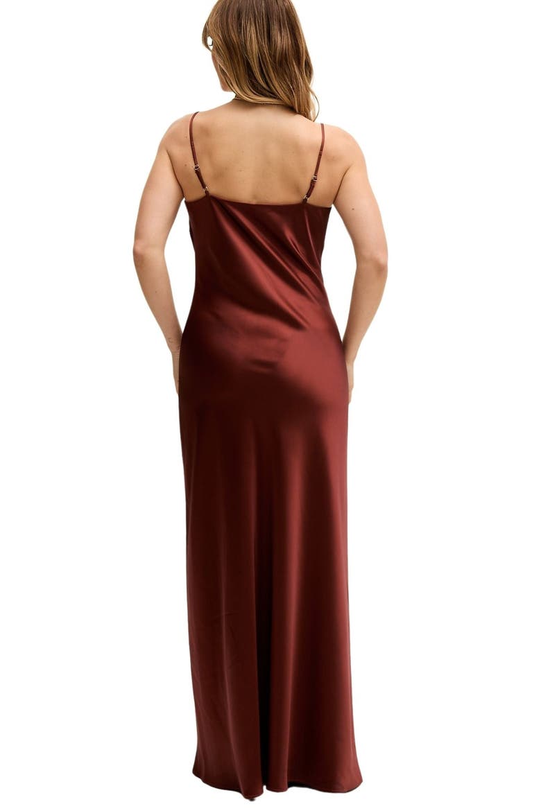 Roxy Spaghetti Strap Maxi Dress, Alternate, color, Brown