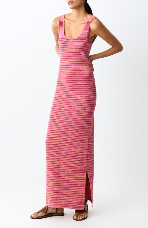 Stripe Sleeveless Maxi Dress