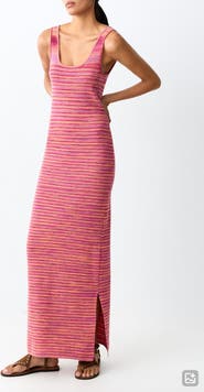 MANGO TEEN Stripe Sleeveless Maxi Dress