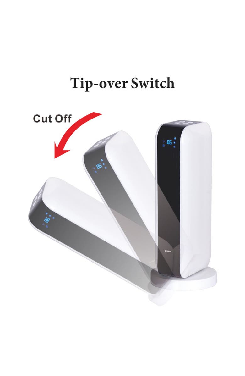 Optimus 17 in. Oscillating Tower Heater w/ Remote, Digital Temperature Readout & Setting, Alternate, color, White