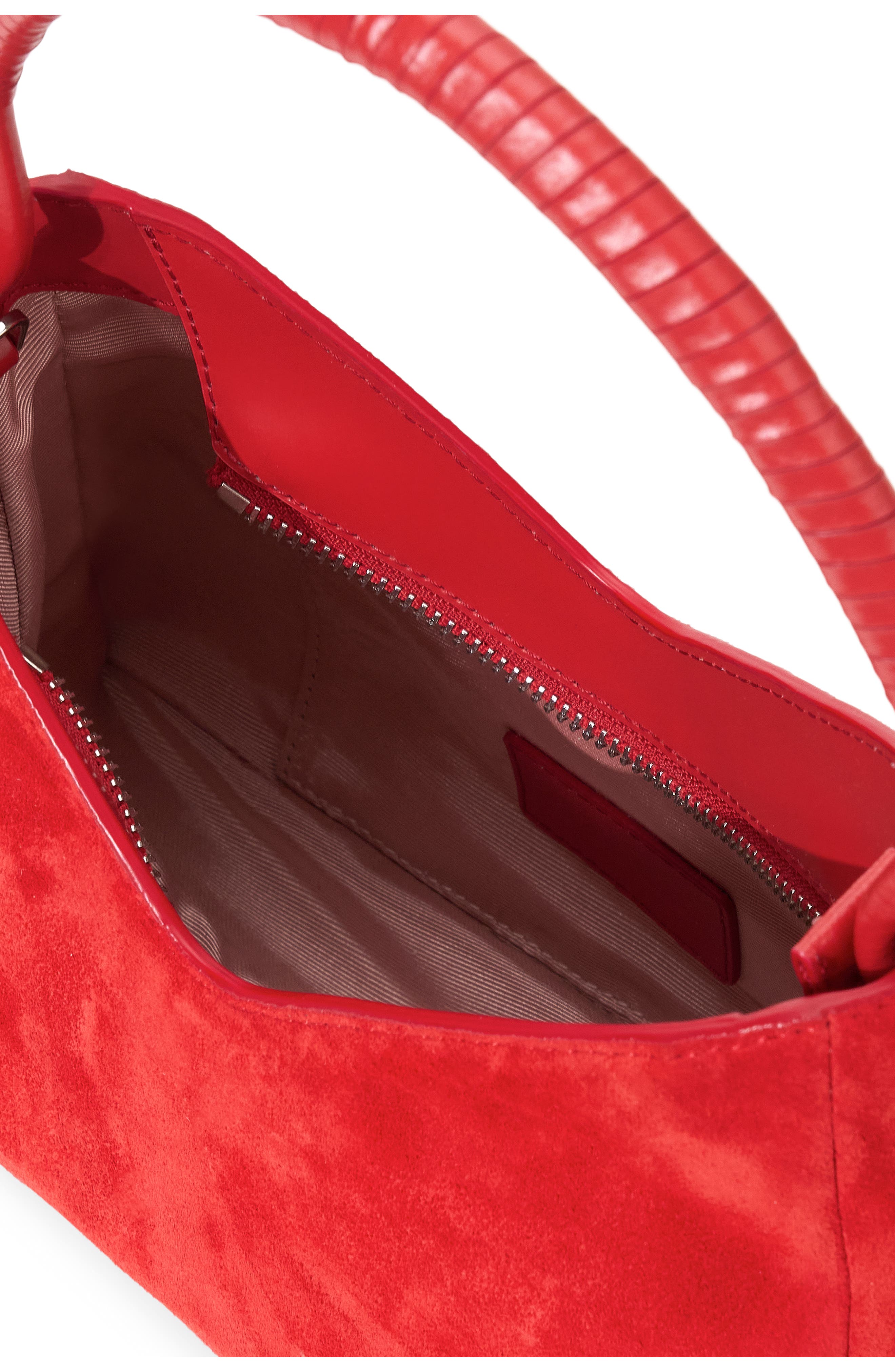 Valerie Suede Shoulder Bag, Alternate, color, CHILI