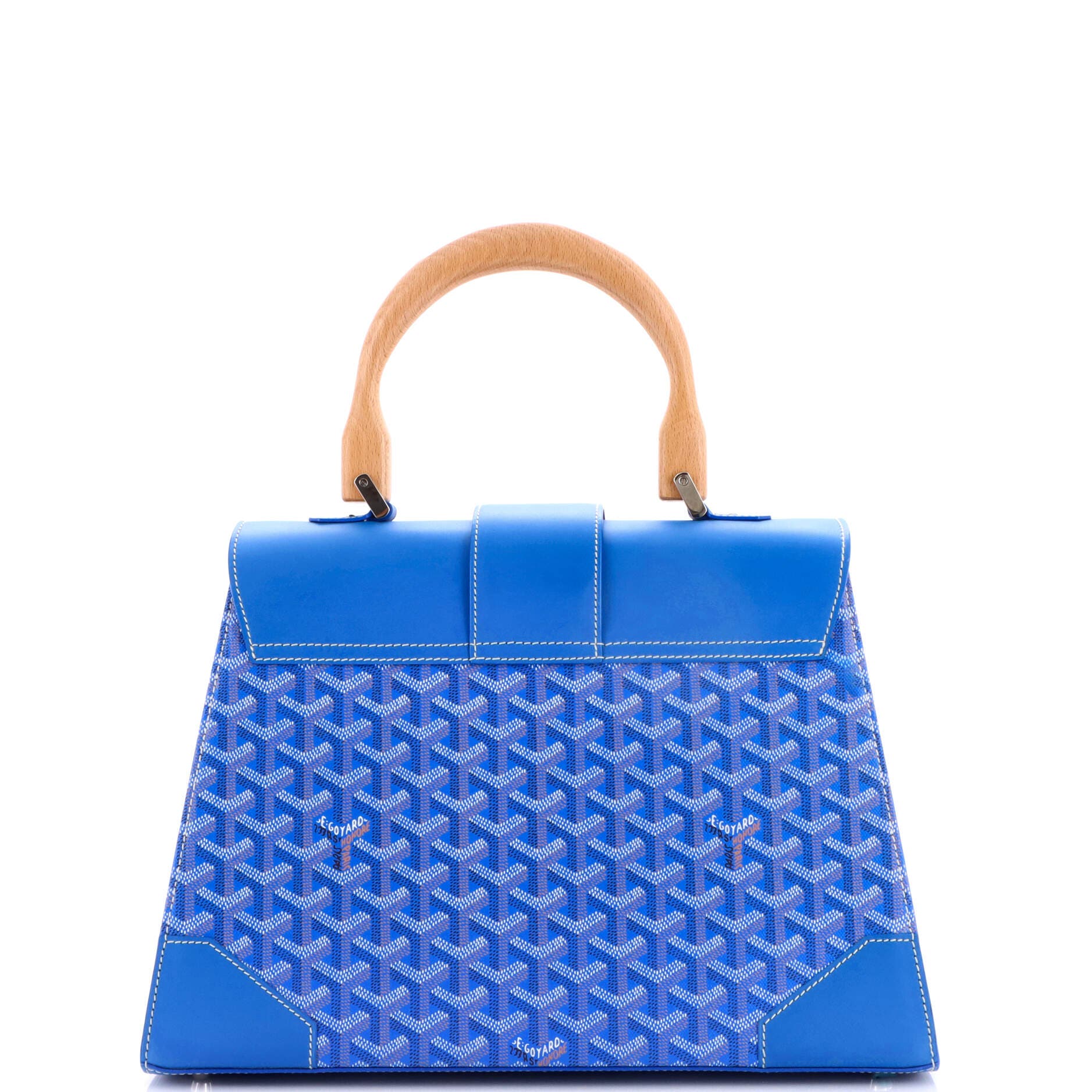 Saigon Top Handle Bag Coated Canvas with Leather MM, Alternate, color, Blue