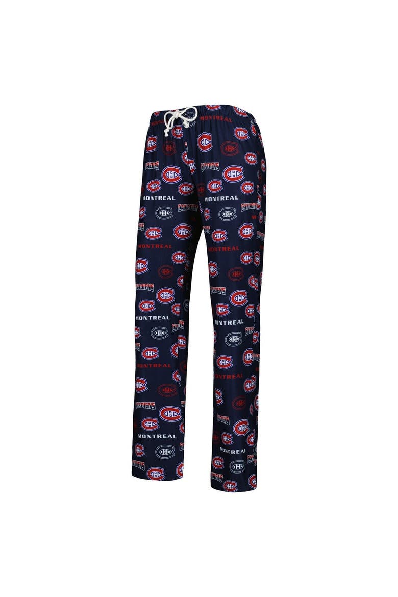 Women's Concepts Sport Navy Montreal Canadiens Breakthrough Allover Logo Sleep Pants, Alternate, color, Navy