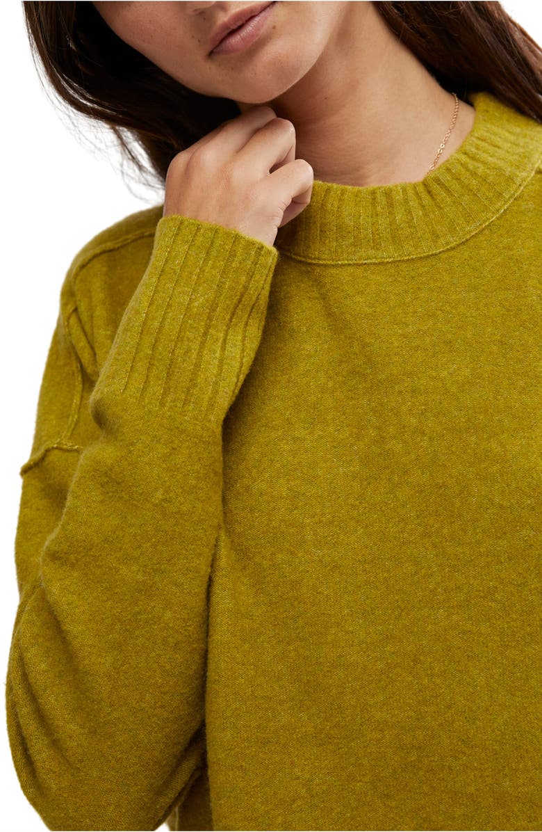 Free People Phoebe High-Low Tunic Sweater, Alternate, color, Avocado Oil