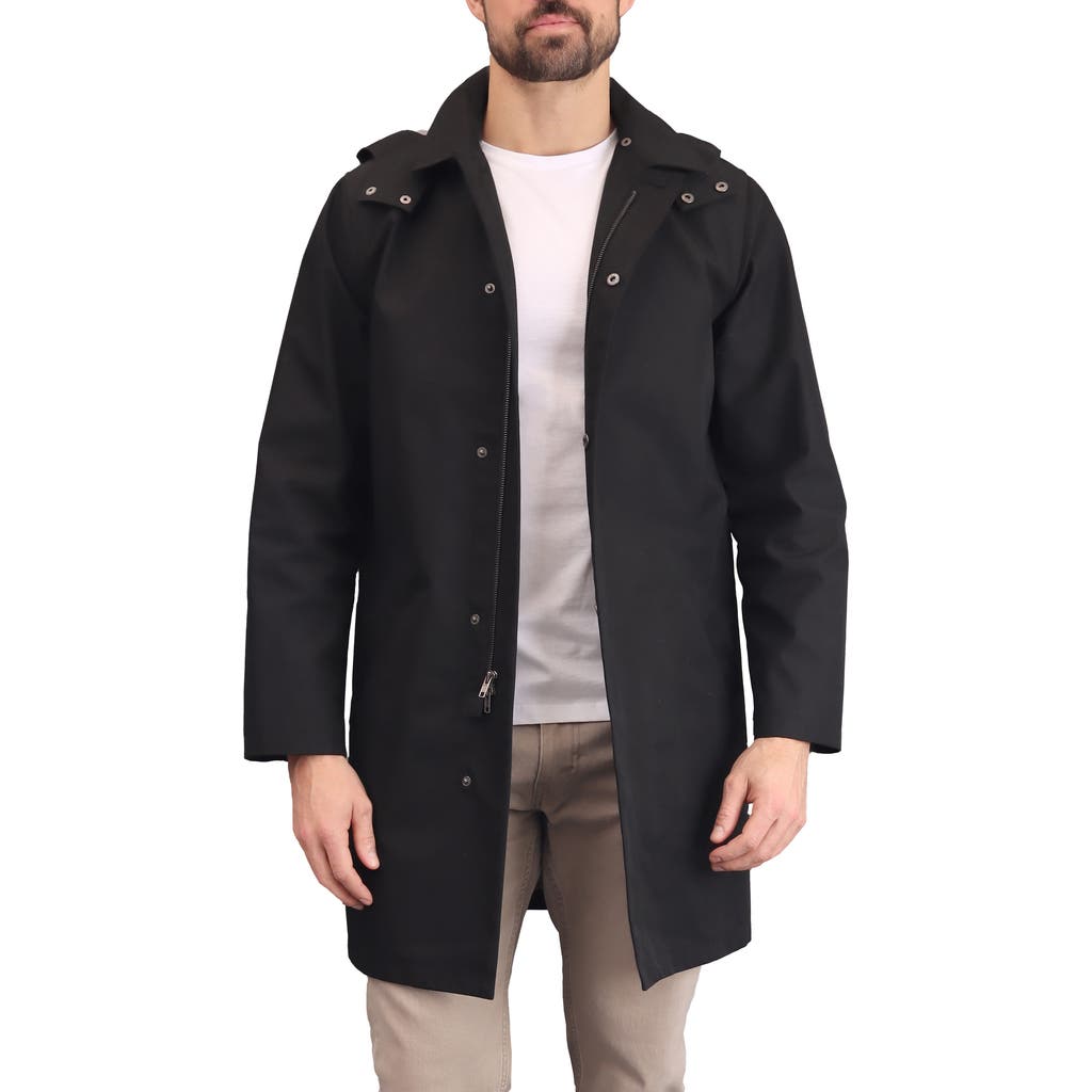 Shop Bagatelle Rain Mac Jacket With Removable Hood In Black