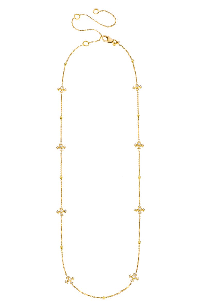 Sethi Couture Arya Diamond Cross Station Necklace, Main, color,