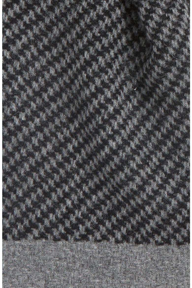 Houndstooth Cashmere Scarf, Alternate, color, BLACK