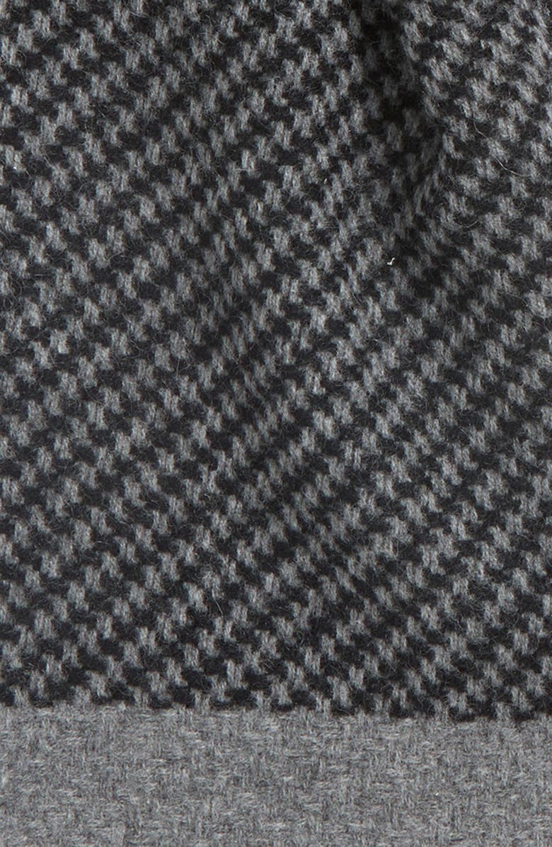 Andrew Stewart Houndstooth Cashmere Scarf, Alternate, color, Black