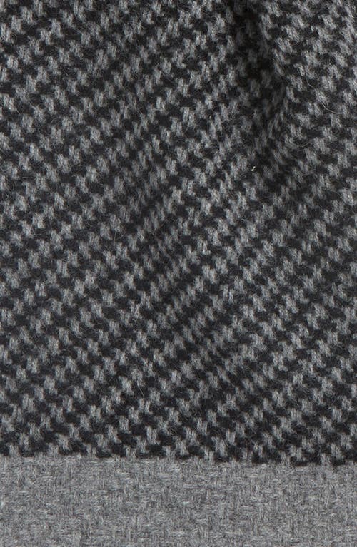 Andrew Stewart Houndstooth Cashmere Scarf In Gray
