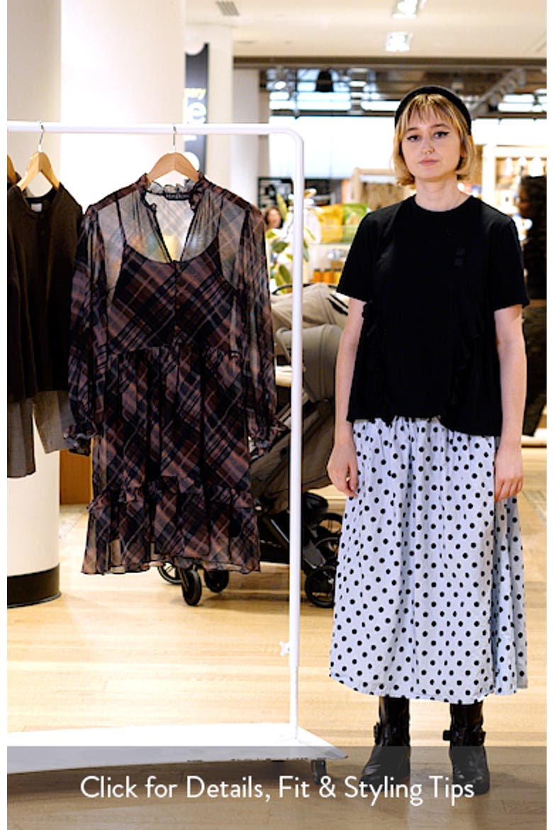 Long Sleeve Plaid Georgette Dress video