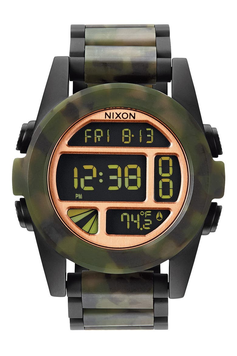 'The Unit' Bracelet Watch, 50mm, Main, color, MATTE BLACK/ CAMO