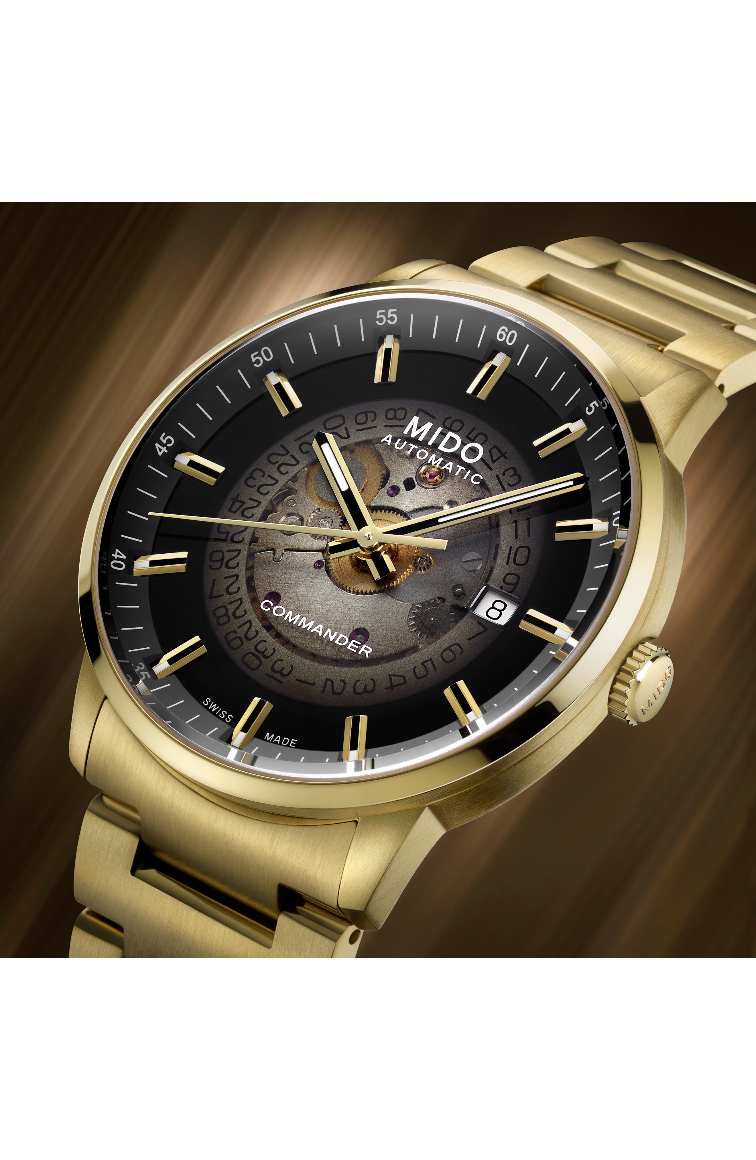 MIDO Commander Gradient Automatic Goldtone Bracelet Watch, 40mm (Men ...