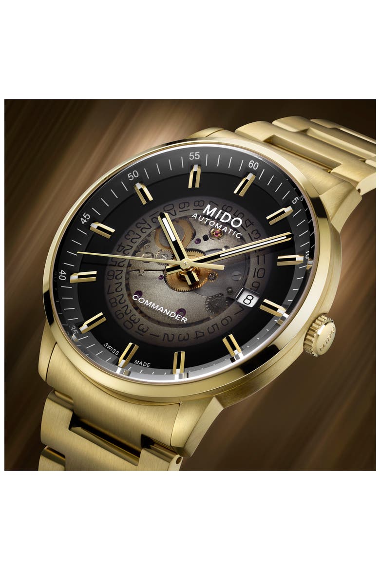 Commander Gradient Automatic Goldtone Bracelet Watch, 40mm, Alternate, color, GOLD