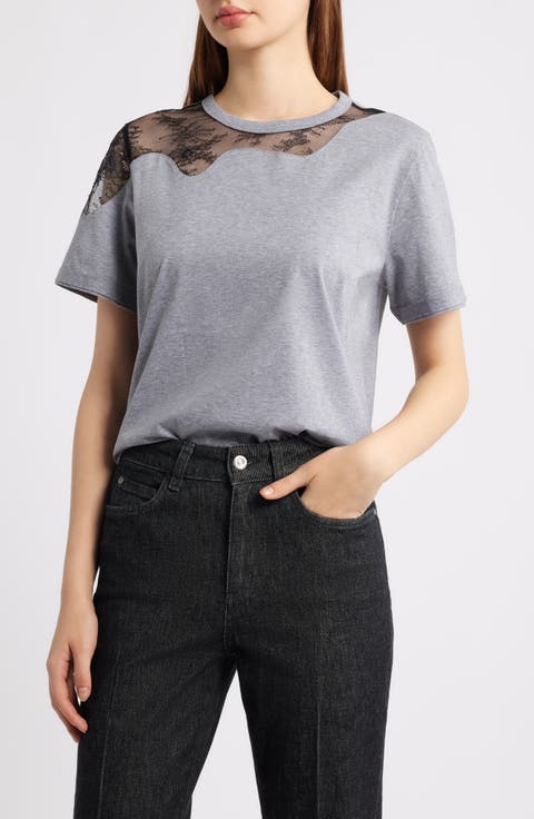 Eptima Lace Inset Cotton T-Shirt