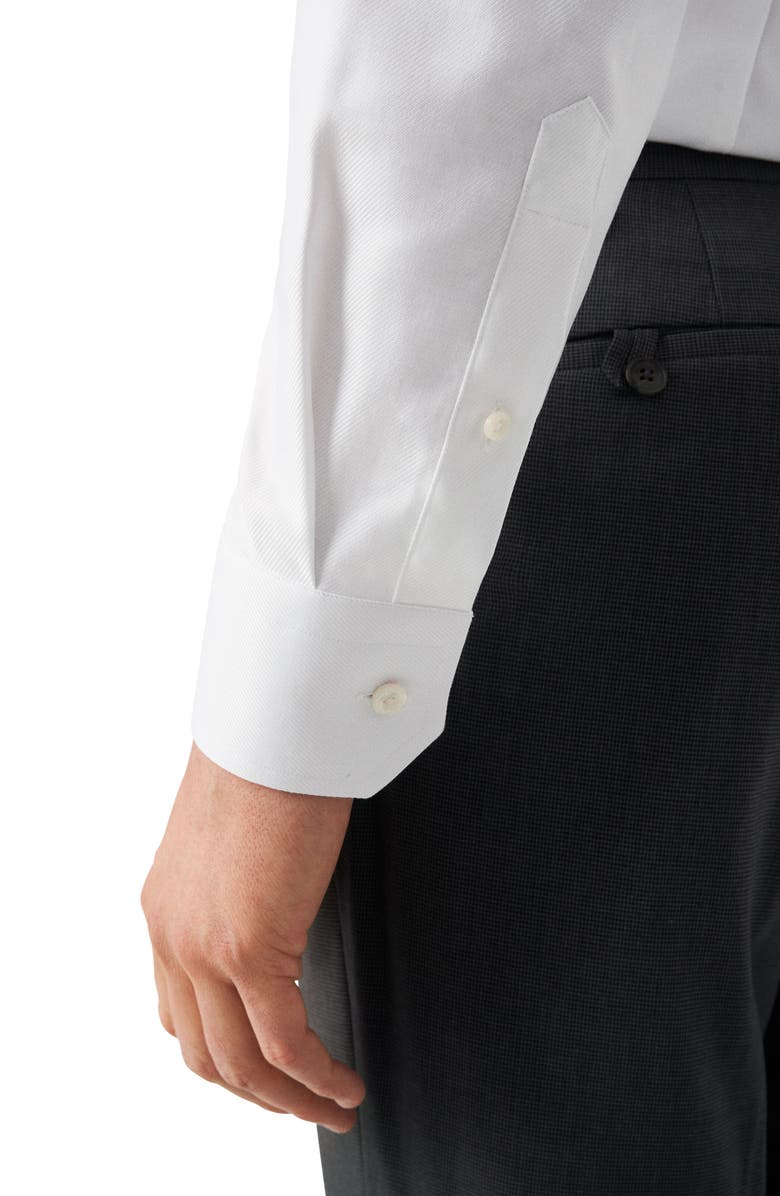 Eton Slim Fit Diagonal Weave Shirt, Alternate, color, White