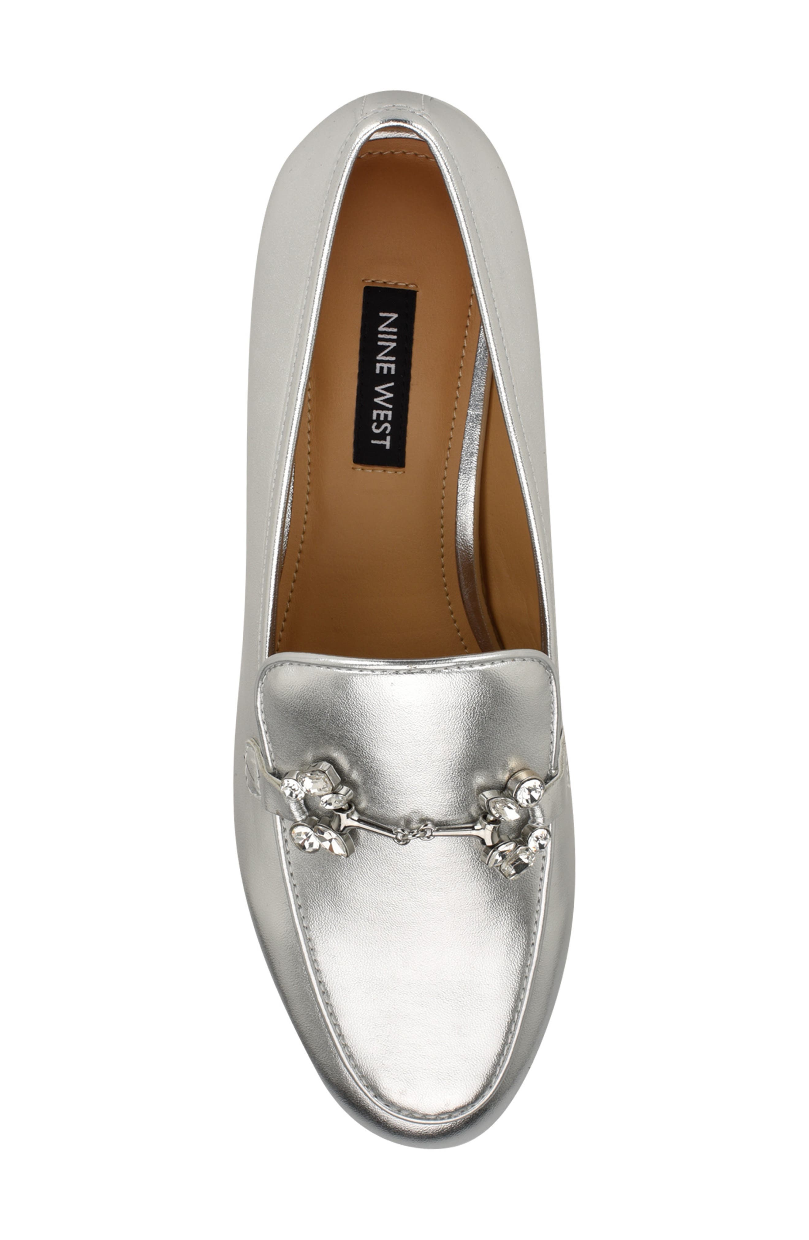 Nine West Bennit Bit Loafer, Alternate, color, Silver