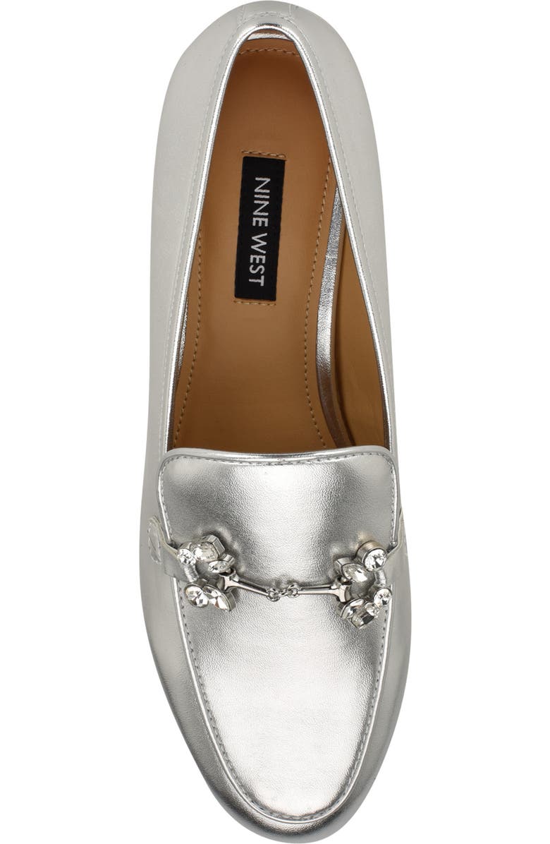 Nine West Bennit Bit Loafer, Alternate, color, Silver