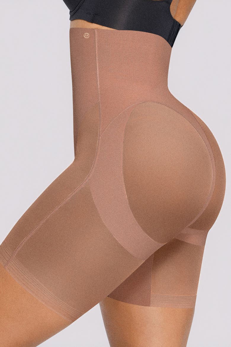High Waist Butt Lifting Shapewear Shorts, Alternate, color, Bronze