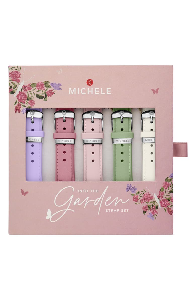 MICHELE Into the Garden 5-Pack 18mm Silicone Watch Strap Gift Set, Main, color, 