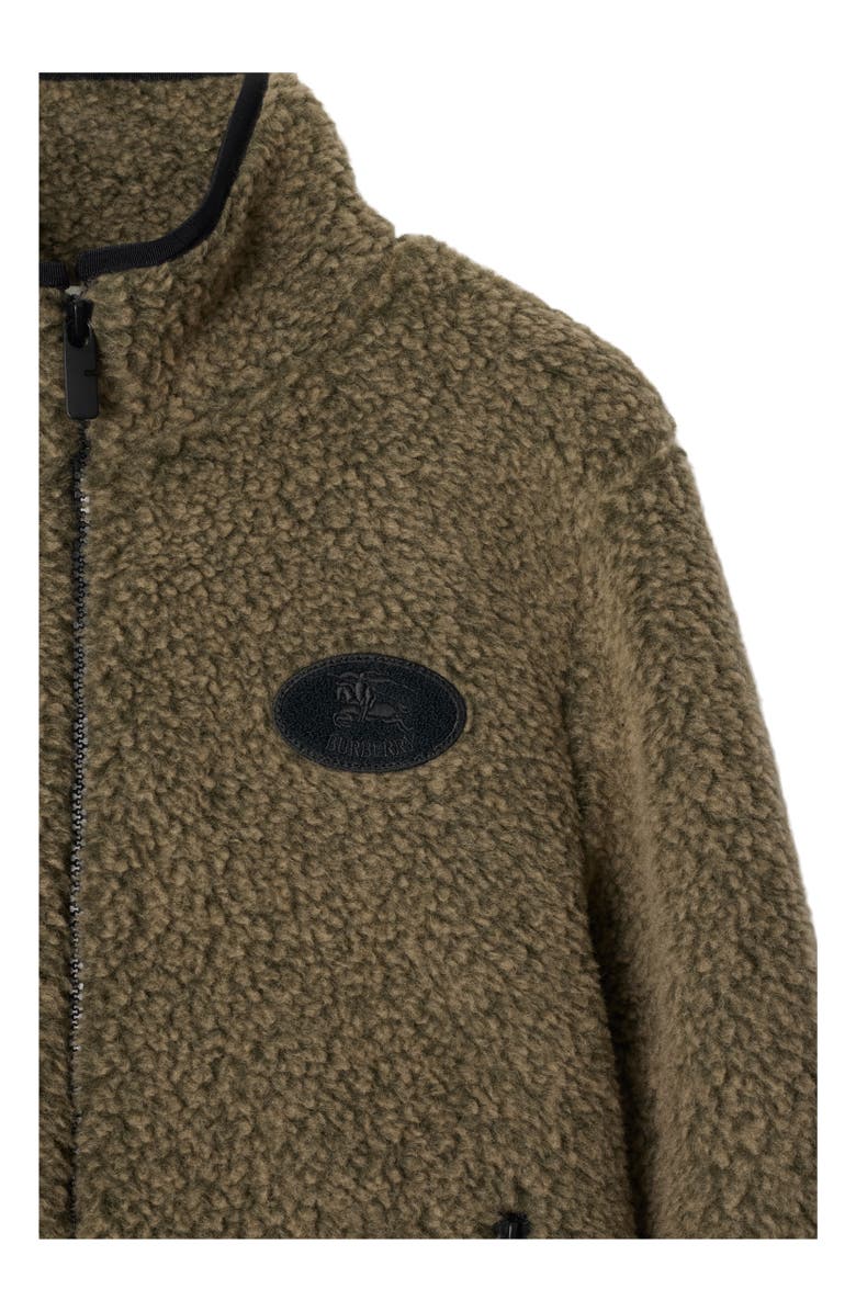 Burberry Cropped Fleece Jacket, Alternate, color, Mire Melange