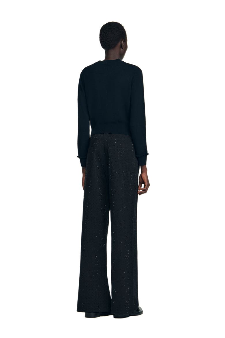 Ruffled cardigan, Alternate, color, Black