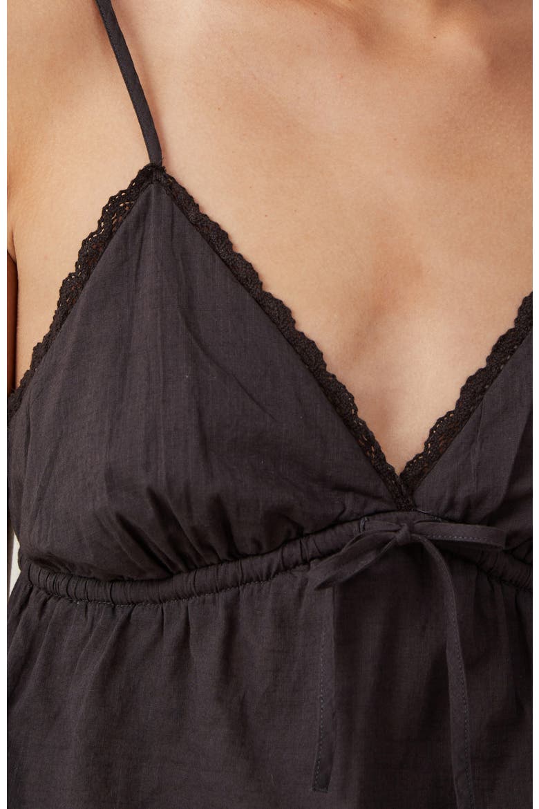 Women's Cotton Lace Cami, Alternate, color, WASHED BLACK