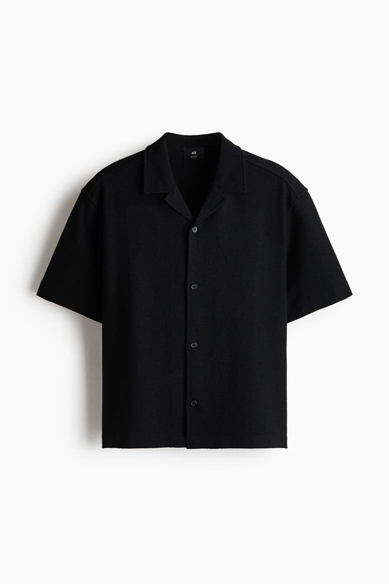 Relaxed Fit Resort Shirt, Alternate, color, Black