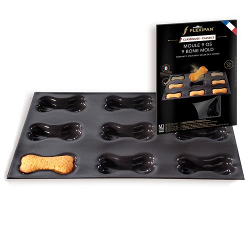 Silpat Flexipan 9 Bones Pet Treats Premium Silicone Baking Pan In Black