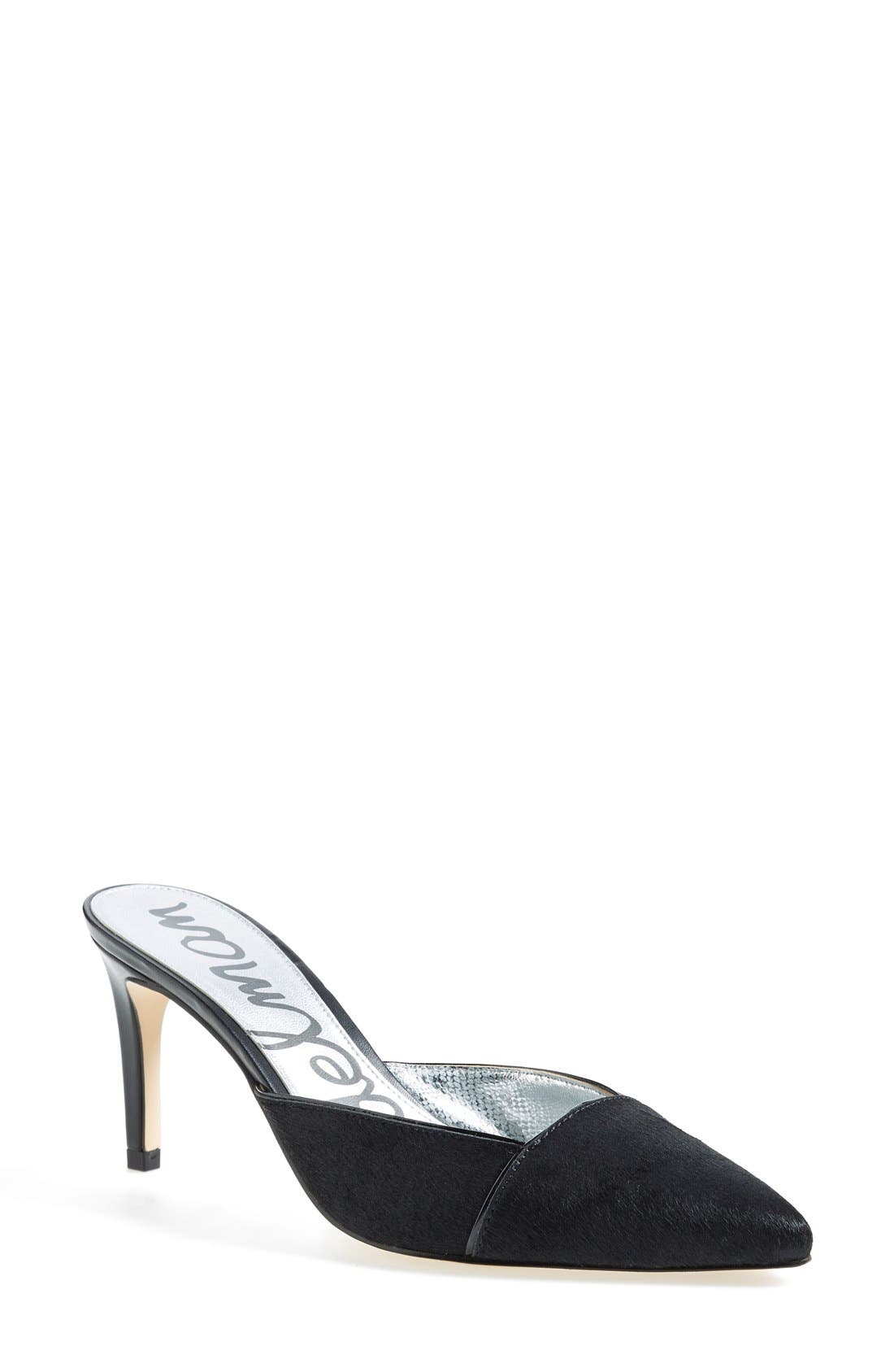 'Odelia' Pointy Toe Mule Pump, Main, color, BLACK