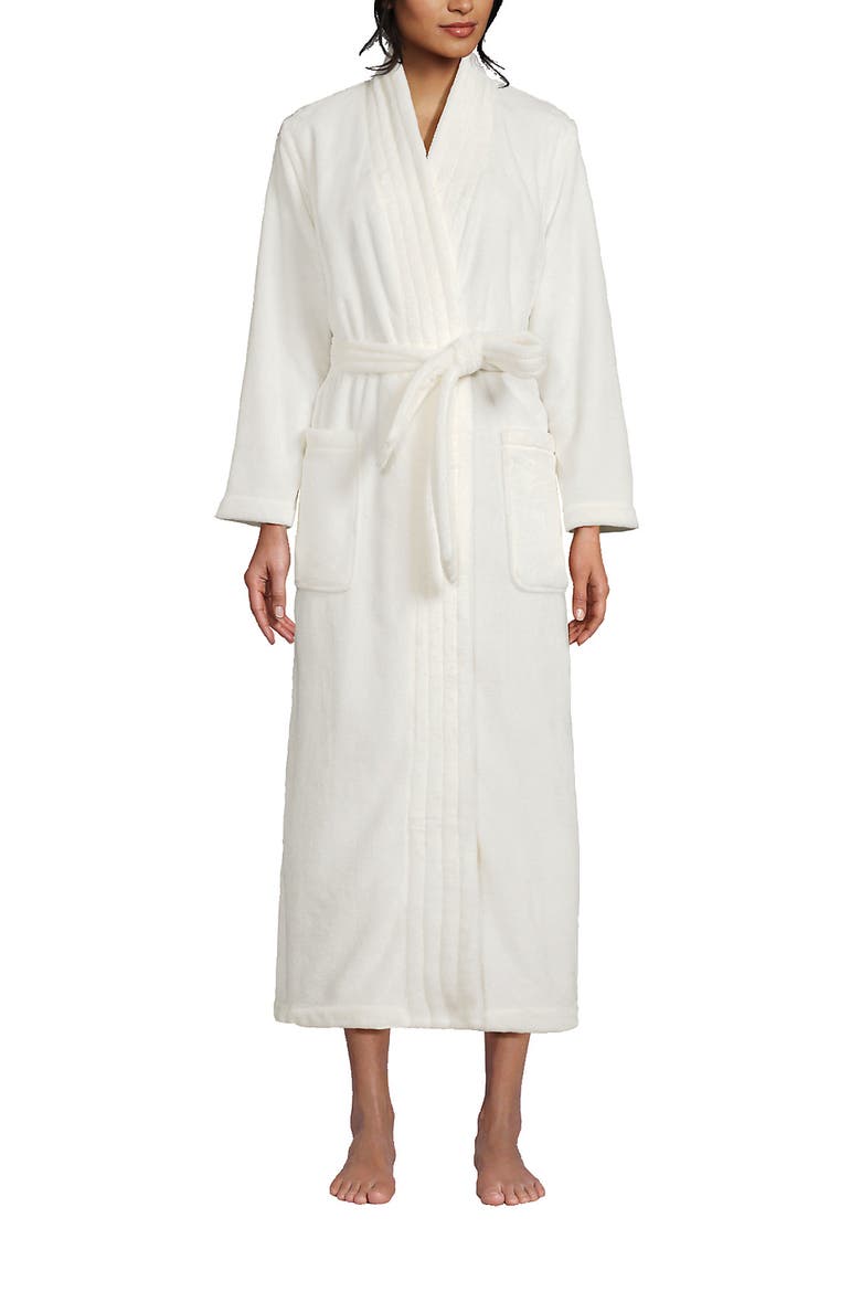 Cozy Plush Long Wrap Robe, Main, color, Ivory